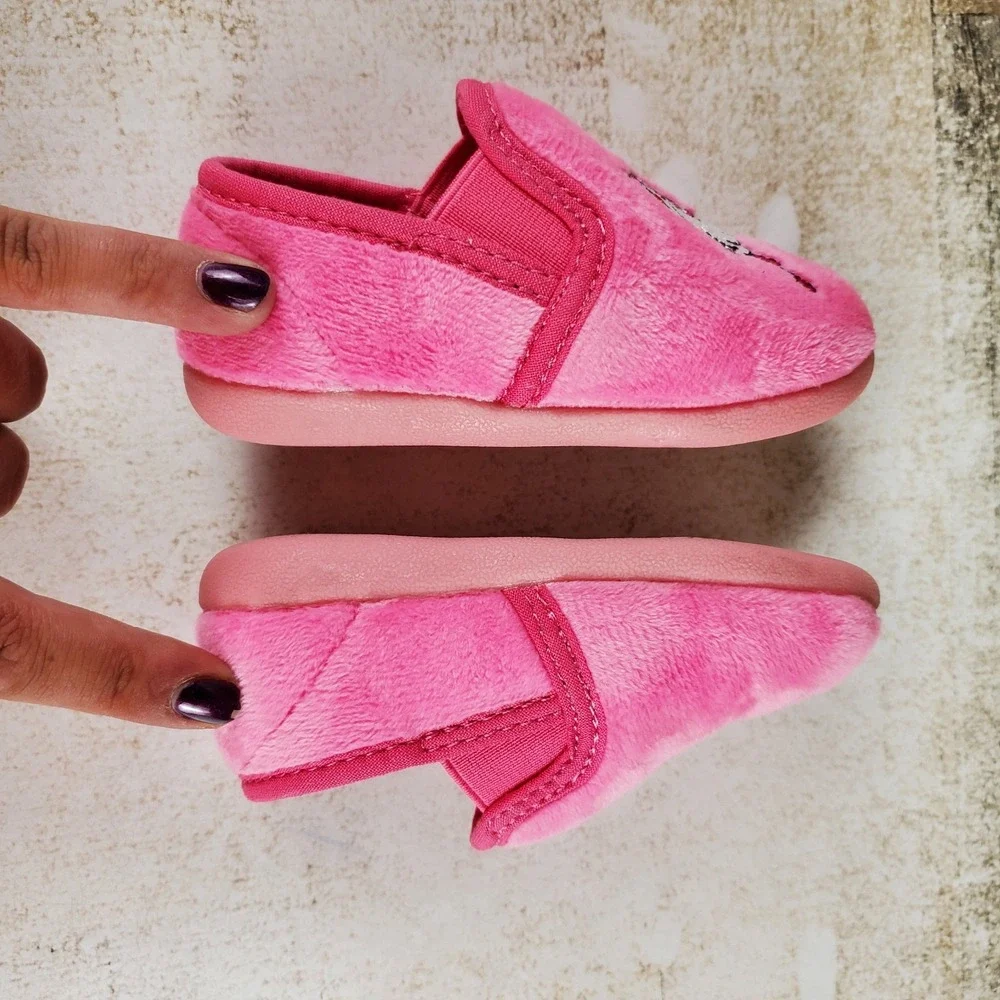 Foamtreads Unicorn Toddler Slippers Sz 5 M Pink Rose Slip On Embroidered